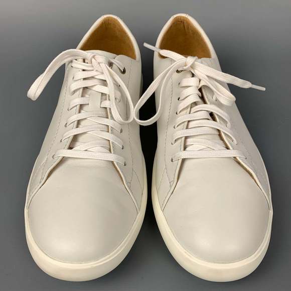 COLE HAAN Light Gray Leather Low Top Sneakers - Picture 4 of 6